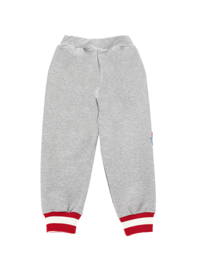 Shop Monnalisa Fleece Joggers With Patches In Grey