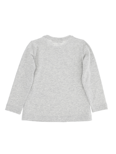 Shop Monnalisa Long-sleeved Logo Jersey T-shirt In Grey