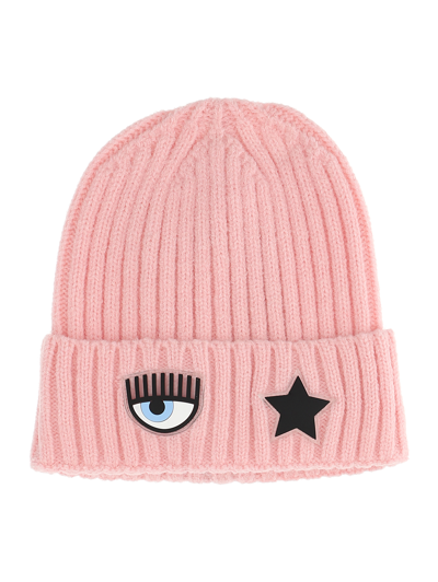 Shop Chiara Ferragni Eyestar Wool Blend Hat In Rosa Fairy Tale