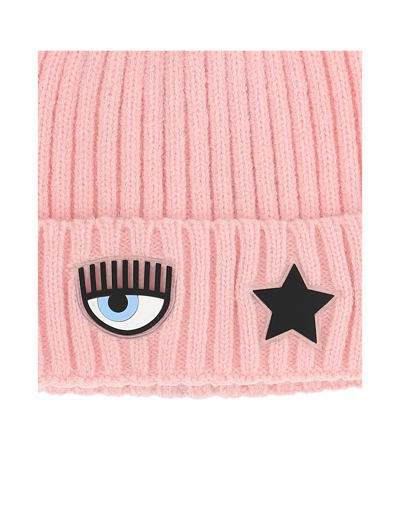 Shop Chiara Ferragni Eyestar Wool Blend Hat In Rosa Fairy Tale