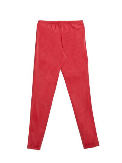 Shop Monnalisa Coated Fabric Leggings In Ruby Red