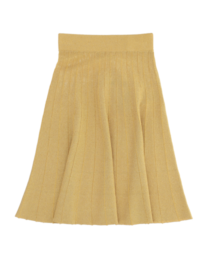 Shop Monnalisa Lurex Knit Skirt In Ochre