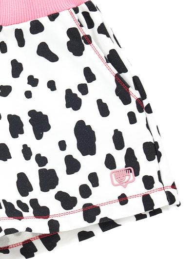 Shop Chiara Ferragni Cf Dalmatian Jersey Shorts In Cream + Black