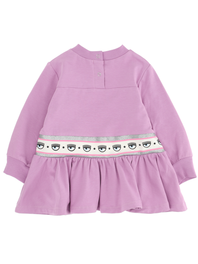 Shop Chiara Ferragni Maxi Logomania Jersey Dress In Violet Tulle