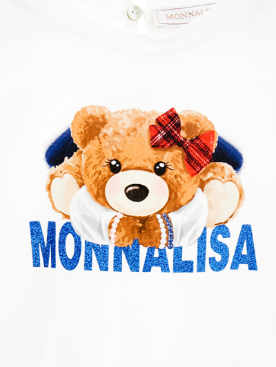 Shop Monnalisa Teddy Jersey T-shirt In Cream