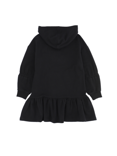 Shop Monnalisa "born To Be Cool" Hooded Sweatshirt Dress In Black