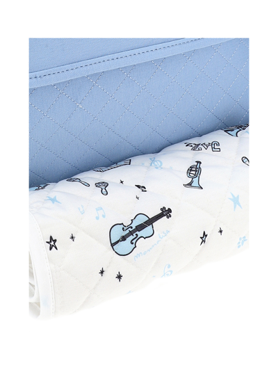 Shop Monnalisa Nursery Bag For Boys In Cream White + Sky Blue