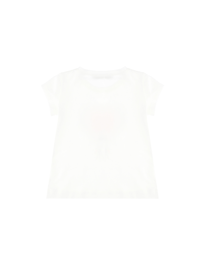 Shop Monnalisa Floral Jersey T-shirt In Cream + Maple