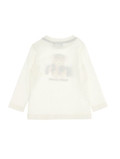Shop Monnalisa Long-sleeved Bear's League Jersey T-shirt In Cream