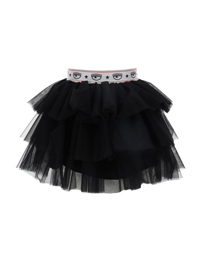 Shop Chiara Ferragni Eyelike Tulle Skirt In Black