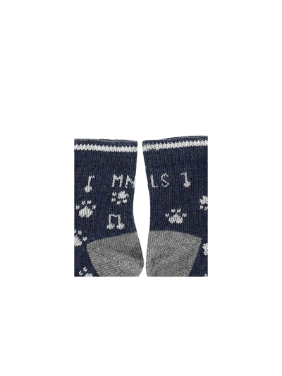 Shop Monnalisa Baby Cotton Socks Set In Grey + Blue