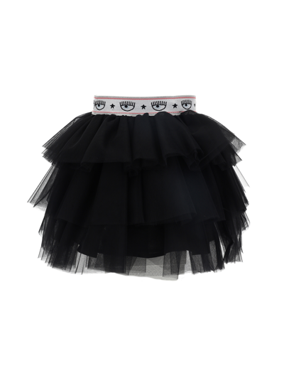 Shop Chiara Ferragni Eyelike Tulle Skirt In Black