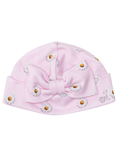 Shop Monnalisa Newborn Hat With Daisies In Rosa Fairy Tale
