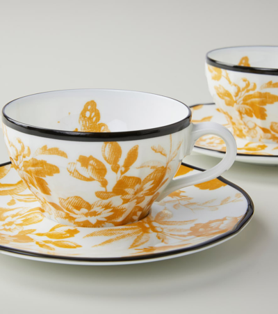 Shop Gucci Herbarium Set Of 2 Teacups And Saucers