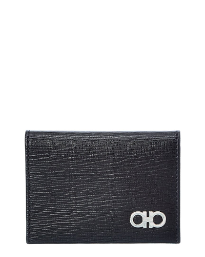 Shop Ferragamo Salvatore  Leather Card Case In Black