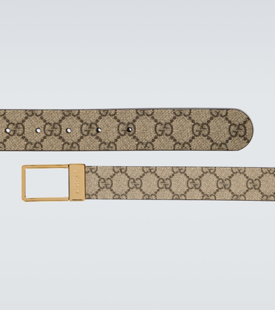 Shop Gucci Gg Supreme Canvas Belt In Beige Ebony