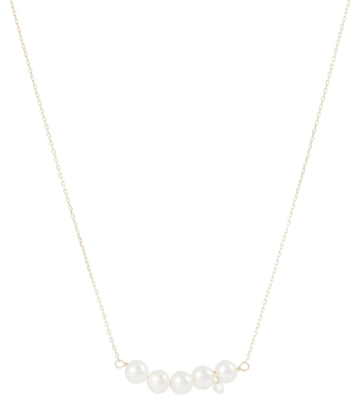 Shop Persée Aphrodite 18kt Gold Necklace With Pearls And Diamond