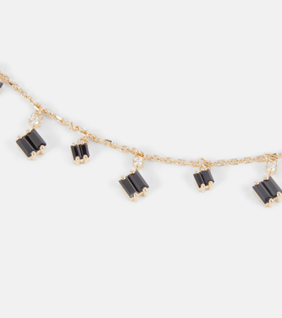 Shop Suzanne Kalan Cascade 18kt Gold Necklace With Sapphires And Diamonds In Black Saphhire/yg