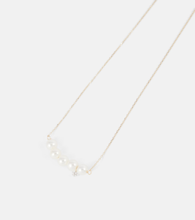 Shop Persée Aphrodite 18kt Gold Necklace With Pearls And Diamond