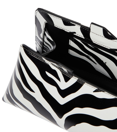 Attico White And Black 8.30pm Leather Clutch Bag In White/black