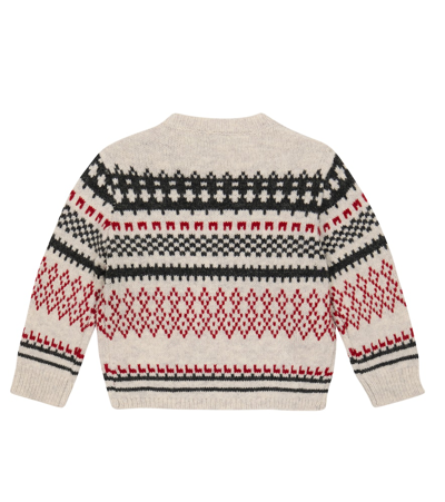 Shop Bonpoint Baby Berthilie Wool Sweater In Gris Chine Clair