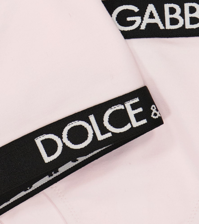 Shop Dolce & Gabbana Logo Cotton-blend Underwear Set In Very Light Poweder Pink