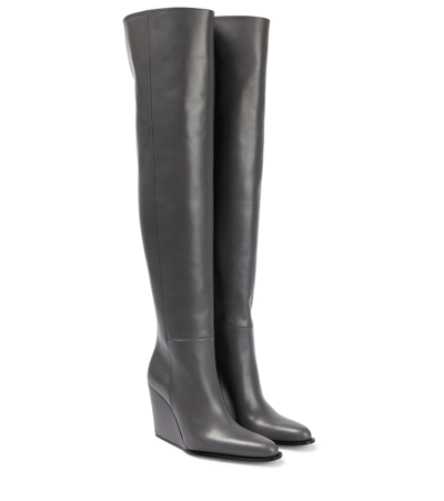 Shop Victoria Beckham Sky Knee-high Boots In Grey