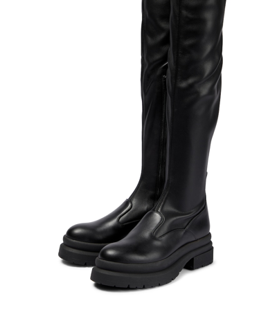 Shop Jw Anderson Over-the-knee Rubber Boots In Black