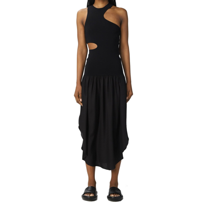 Shop Stella Mccartney Silk Cut-out Maxi Dress In Black