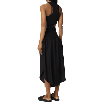 Shop Stella Mccartney Silk Cut-out Maxi Dress In Black