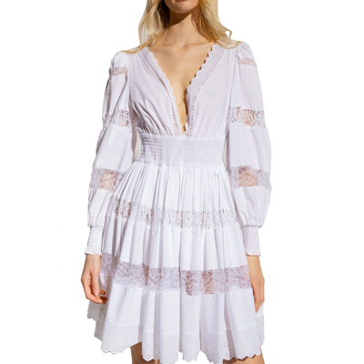 Shop Dolce & Gabbana V-neck Midi Dress In White