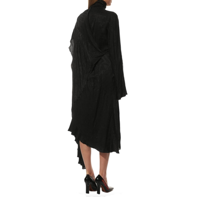 Shop Balenciaga Silk Dress In Black