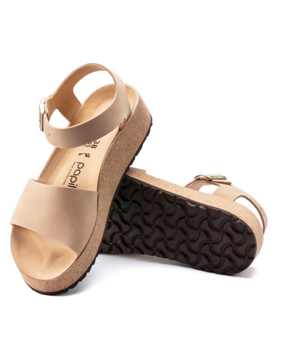 Shop Birkenstock Women's Glenda Nubuck Leather Sandal In Sandcastle In Beige