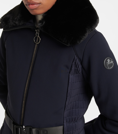 Shop Fusalp Clea Faux Fur-trimmed Ski Jacket In Marin