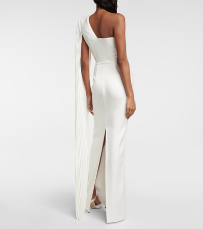 Shop Alex Perry Marnel Satin-crêpe Gown In White