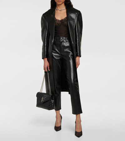 Citizen Of Humanity Jolene High-rise Straight-leg Recycled Leather-blend Trousers In Black