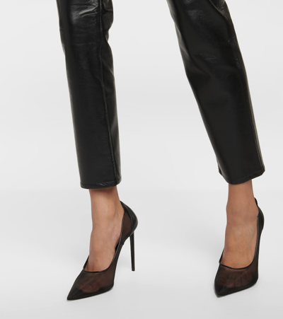 Citizen Of Humanity Jolene High-rise Straight-leg Recycled Leather-blend Trousers In Black