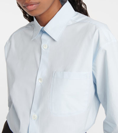 Shop Apc A. P.c. Cotton Poplin Shirt In Light Blue