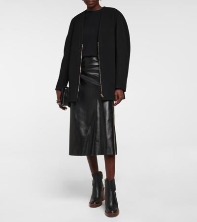 Shop Chloé Wool-blend Coat In Black