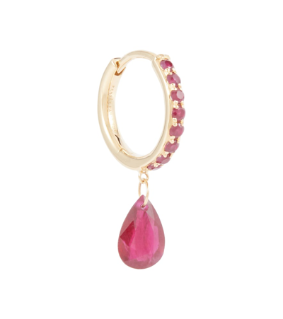 Shop Persée Piercing 18kt Gold Single Earring With Ruby