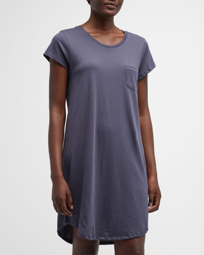 Shop Skin Carissa Pima Cotton Sleepshirt In Atlantic