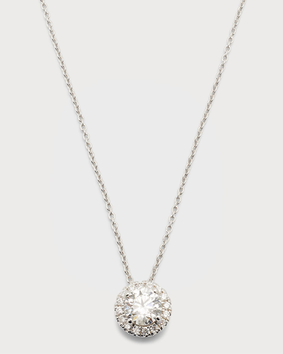 Shop Neiman Marcus Lab Grown Diamonds Lab Grown Diamond 18k White Gold Round Halo Pendant Necklace