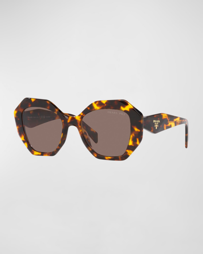Shop Prada Tortoiseshell Geometric Acetate Cat-eye Sunglasses