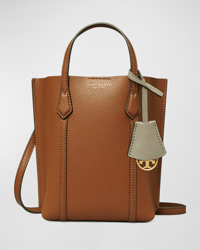 Shop Tory Burch Perry Mini North-south Top-handle Bag In Light Umber