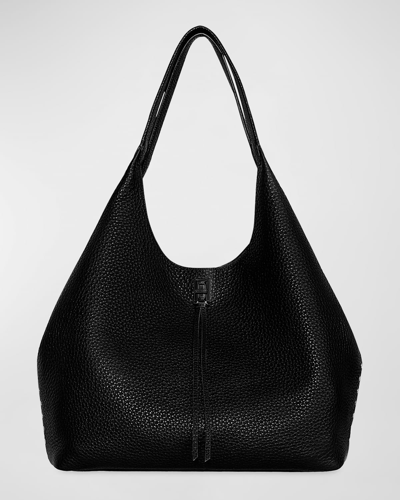 Shop Rebecca Minkoff Darren Leather Shoulder Bag In Black