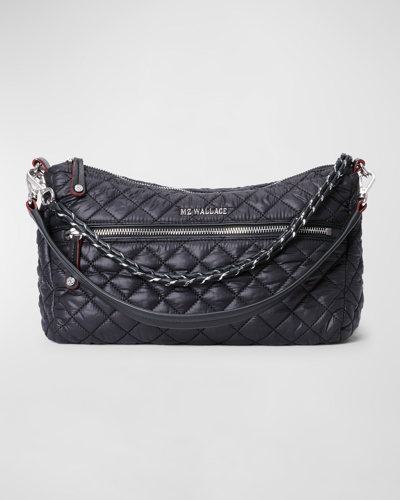 Shop Mz Wallace Crosby Convertible Quilted Shoulder Bag In Black