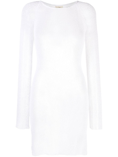 Shop Ambra Maddalena White Andy Open-knit Mini Dress