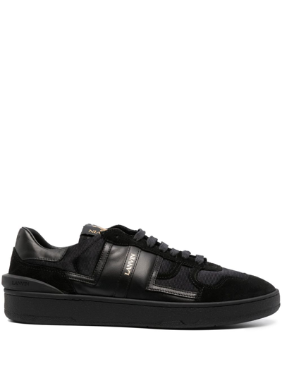 Shop Lanvin Black Clay Low-top Sneakers - Men's - Calf Leather/polyester/rubber In Blue