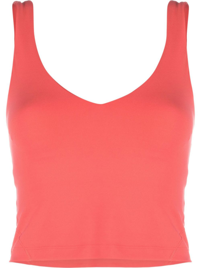 Shop Lululemon Red Align Cropped Yoga Vest Top In Pink