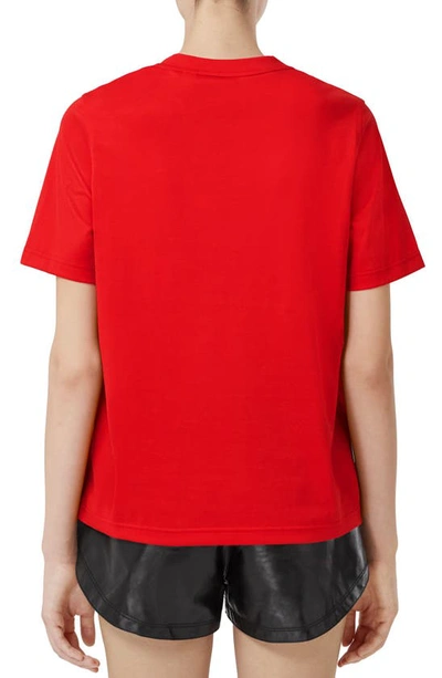 Shop Burberry Margot Cotton Logo Graphic Tee In Bright Red